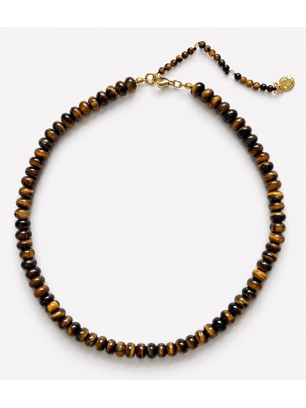 Tiger Eye Bead Necklace - Brown